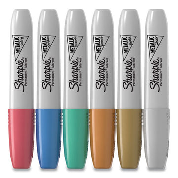 Sharpie® Metallic Chisel Tip Permanent Marker, Medium Chisel Tip, Assorted, 6-pack freeshipping - TVN Wholesale